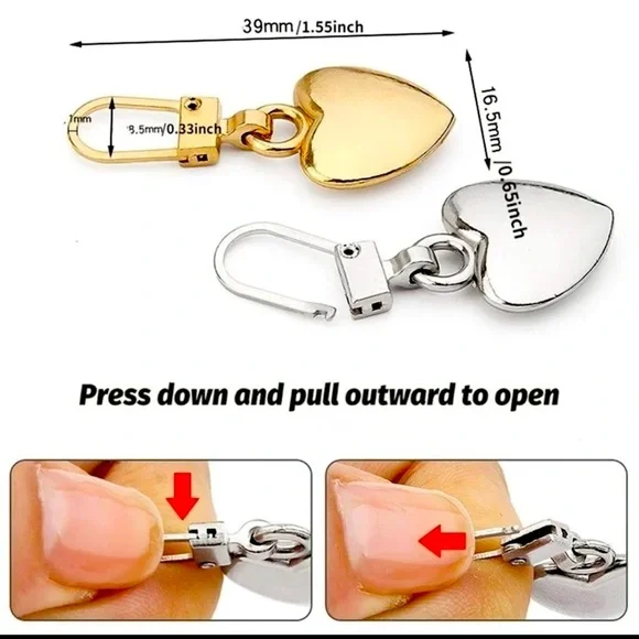 NIP Zipper Pull Star and Heart Listing for i pack - Picture 2 of 6